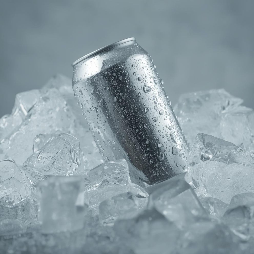alum can cold ice